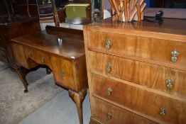 An early 20th Century walnut two piece bedroom suite