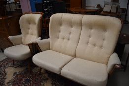 An Ercol style two piece cottage suite