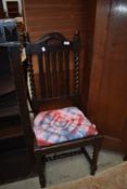 An early 20th Century railback dining chair