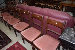 A set of six (five plus one) 19th Century mahogany dining chairs