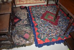 Two traditional pegged rag rugs