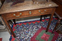 A 19th Century oak side table having frieze drawer , width approx. 87cm