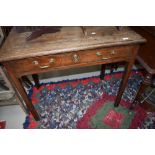 A 19th Century oak side table having frieze drawer , width approx. 87cm