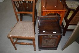 A Victorian coal purdonium and bedroom chair