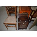 A Victorian coal purdonium and bedroom chair