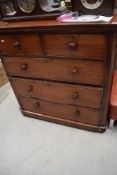 A Victorian mahogany chest of two over three drawers