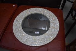 A circular wall mirror pearlescent effect diameter approx. 49cm