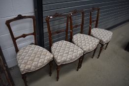 A set of four Victorian mahogany salon chairs