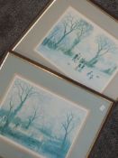 Helen Bradley, (1900-1979), after, a pair of prints, Miss Carter series, each signed and blind