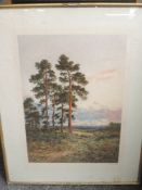 B W Leader (20th century), Frost and Reed, landscape, dated 1915, 25 x 43cm, mounted, framed and