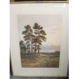 B W Leader (20th century), Frost and Reed, landscape, dated 1915, 25 x 43cm, mounted, framed and