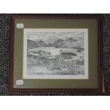 Alfred Wainwright (1907-1991), after, a print, Derwentwater from Castle Head, signed, 18 x 22cm,