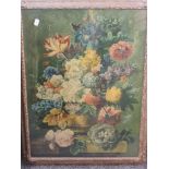 P T Van Brussel (20th century copy), after, Medici print, Flowerpiece, 65 x 47cm, mounted frame