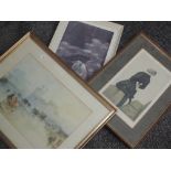 Three decorative prints, inc Spy (19th century), Vanity Fair, The Soldier who couldn't draw his