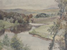 Fred Cecil Jones (1891-1956), a watercolour, Gressingham Nr Kirkby Lonsdale, signed and dated