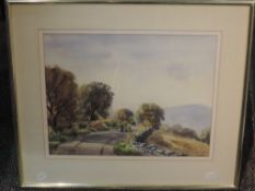 Dale Berry (20th century British), a watercolour, country lane, signed, 31 x 40cm, mounted, framed