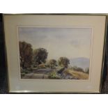 Dale Berry (20th century British), a watercolour, country lane, signed, 31 x 40cm, mounted, framed