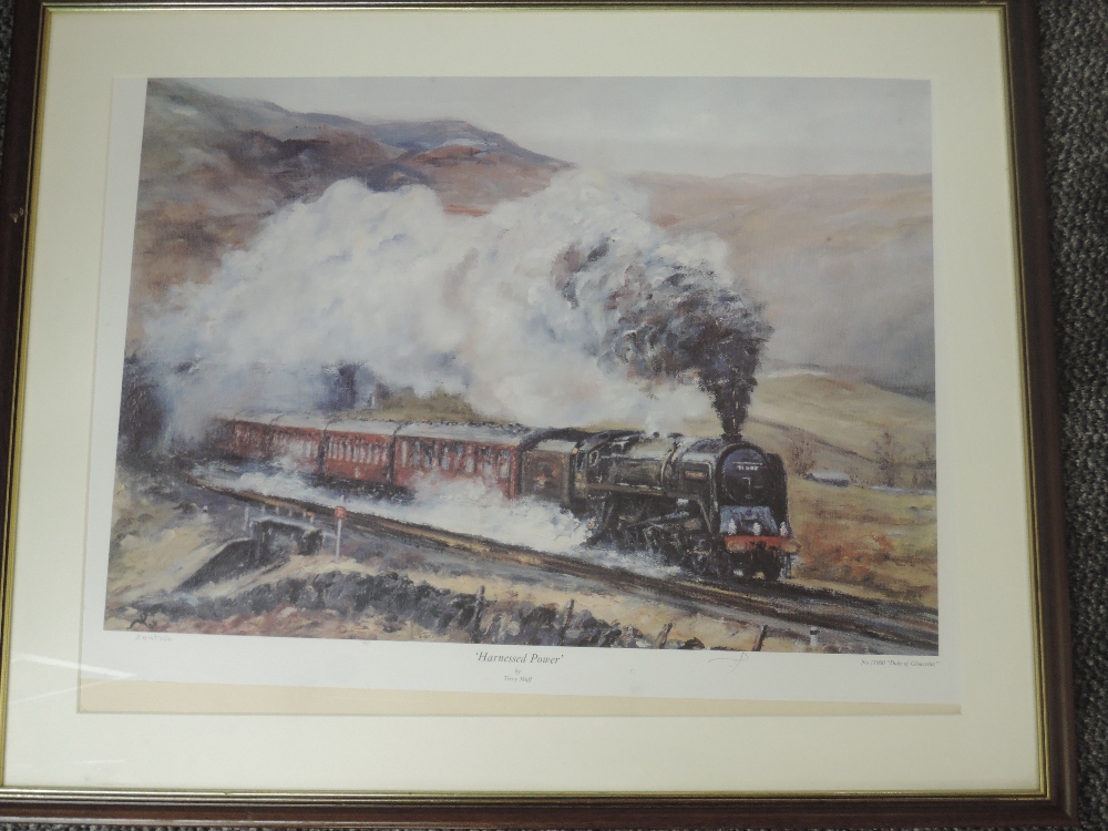 Terry Muff (20th century), after, a print, Homestead Power, train interest, num 204/750. 44 x