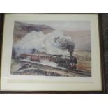 Terry Muff (20th century), after, a print, Homestead Power, train interest, num 204/750. 44 x