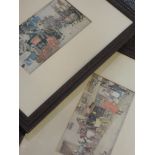 Ludovic (20th century), after, a pair of prints, coaching scenes, each 15 x 30cm, mounted appliqué