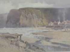 Arthur Tucker ( 1864- 1929), Eastern estuary, signed, 25 x 35cm, mounted framed and glazed ,45 x