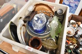 A selection glass ware and ceramics including bottle ship