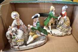 Two vintage Staffordshire flat back style figures