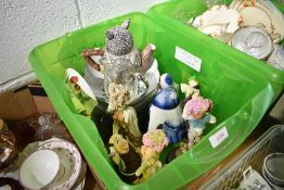 A selection of ceramics including figures