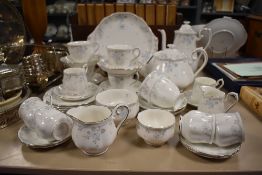 A part tea service by Royal Albert in the Satin Rose design