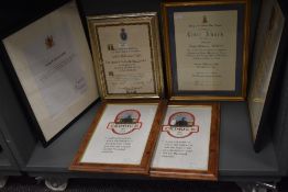 A selection of certificates and awards, or interest to the late Cedric Robinson, the Queens guide to