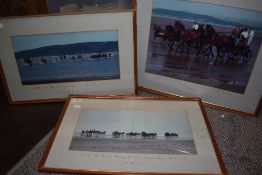 Cedric Robinson interest Three framed and glazed photo prints of Morecambe bay crossing with HRH