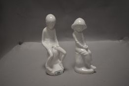 Two Spode figurines, Simon and Joanna by Pauline Shone.