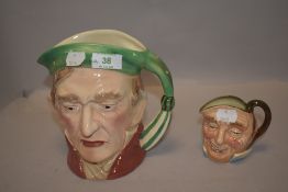 A Beswick Pottery 'Scrooge' character jug, number 372, together with a Royal Doulton 'Farmer John'