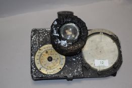 A RAF WWII drift recorder, with blackened body,MKII NHT/R/7/53.