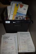 A selection of ordnance survey guides and maps in metal container