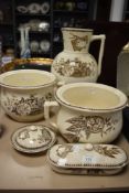 A Victorian wash jug and bowl set by B&B marked Tako