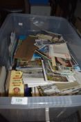 A very large box of mainly modern Postcards, GB & World along with a volume, The Dictionary of