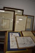 Cedric Robinson interest, a selection of framed scripts and ephemera, inc Duke of Edinburgh typed