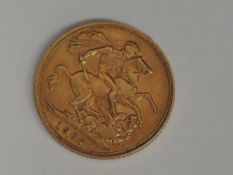 A United Kingdom Edward VII 1907 Gold Sovereign, no Mint mark