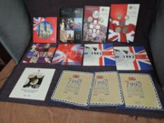 Twelve Royal Mint Coin Year Sets, Brilliant Uncirculated 1989, 1990 x3, 1992 x2, 2001, 2002, 2003