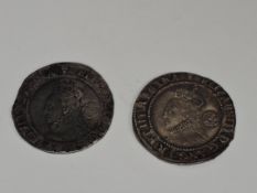 Two Elizabeth I 1558-1603 Silver Sixpences 1573 & 1574