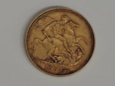 A United Kingdom Edward VII 1902 Gold Sovereign, no mint mark