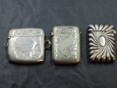 An early 20th century silver vesta case, of traditional form with engraved decoration, marks for