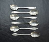 A set of six 1940's silver coffee spoons, Sandringham pattern, marks for Birmingham 1940, maker