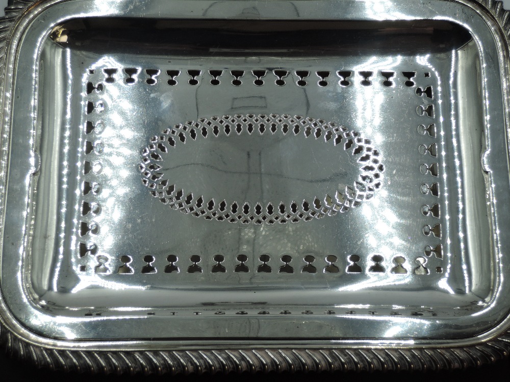 A large rectangular silver five piece lidded warming tureen of traditional form having gadrooned - Image 5 of 5