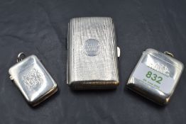 A late Victorian silver cigarette case, of rounded rectangular form and curved for the gentleman's