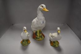 A family of porcelain Indian runner duck figures