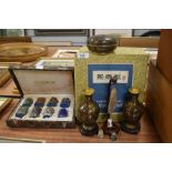 A selection of Chinese cloisonne including cased vase and container set along with miniature tea