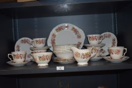 A part tea service by Colclough in a floral pattern