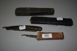 A selection of late Victorian shaving cut throat razors